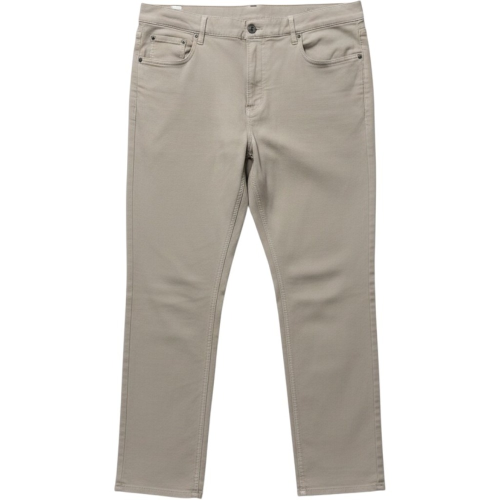 Faherty Brand Mens 5-Pocket Slim Straight Pants Khaki Stone 36x30 Stretch Twill